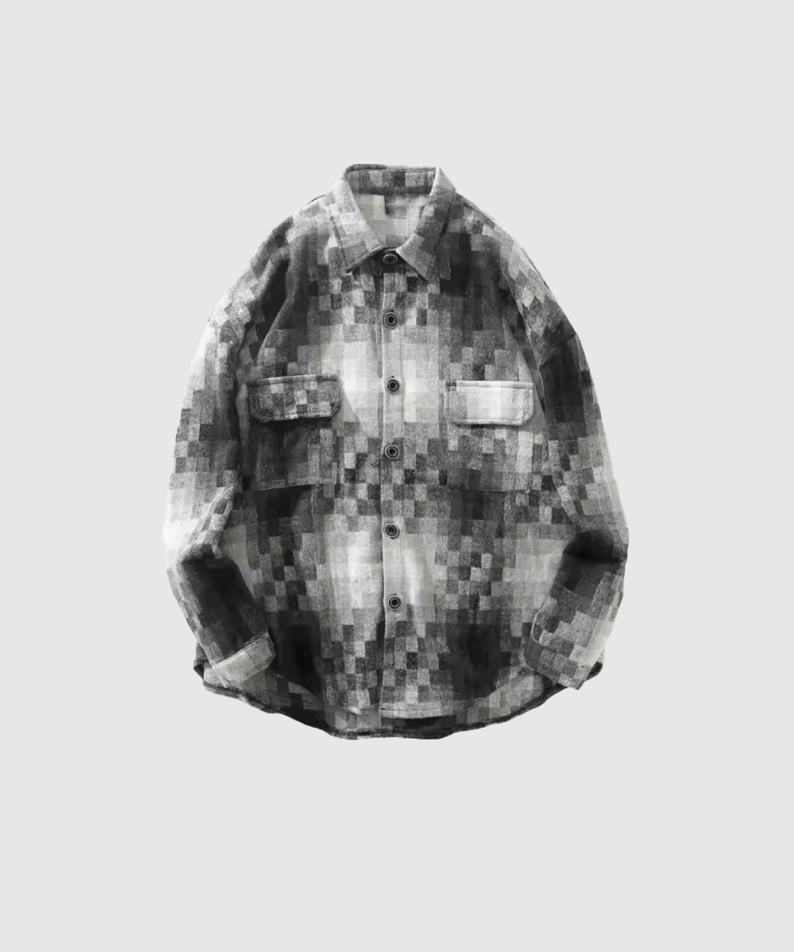 HTTAOSUP Mosaic Plaid Flannel Shirt