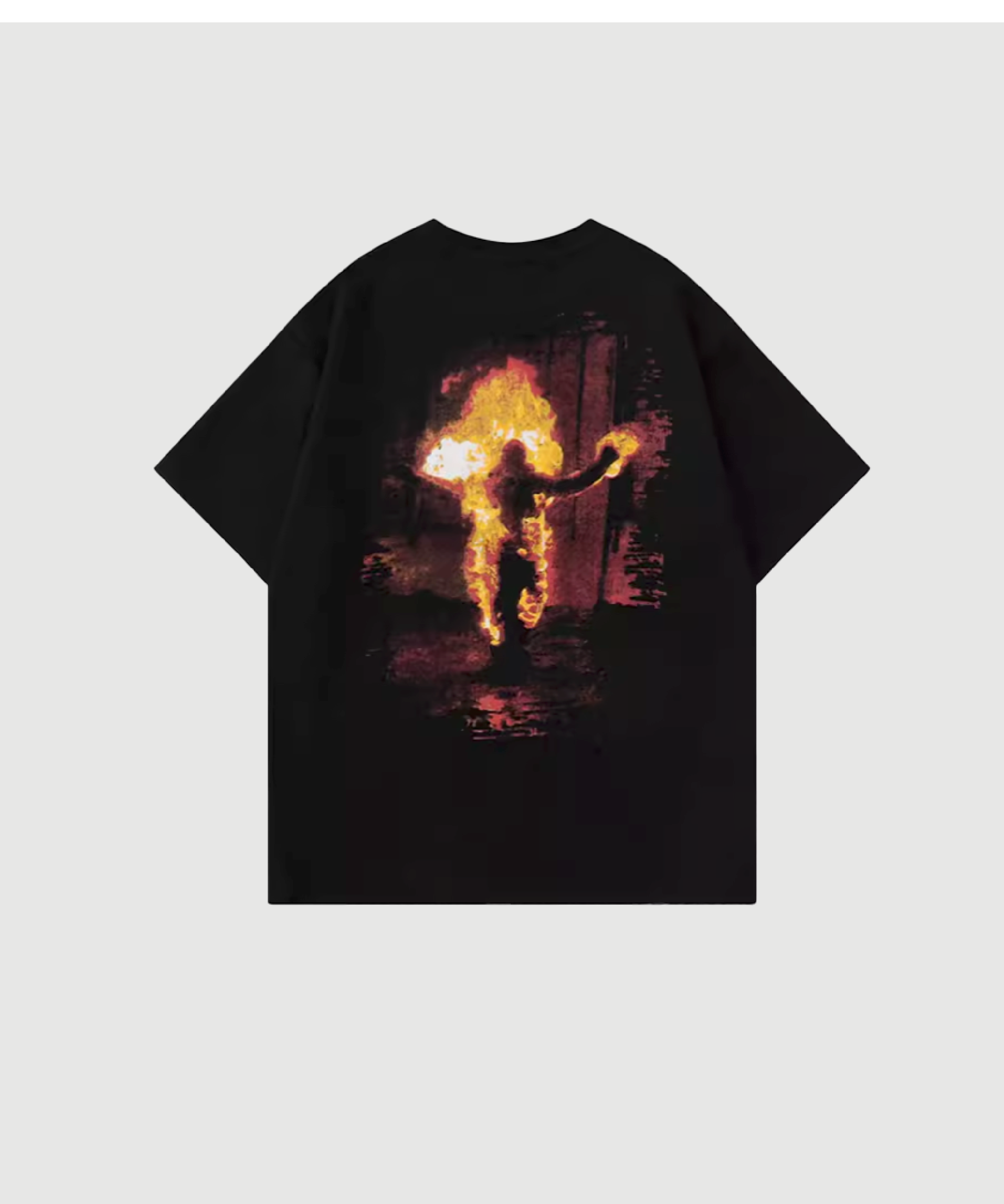 Flame Portrait Print Short Sleeve T-Shirt