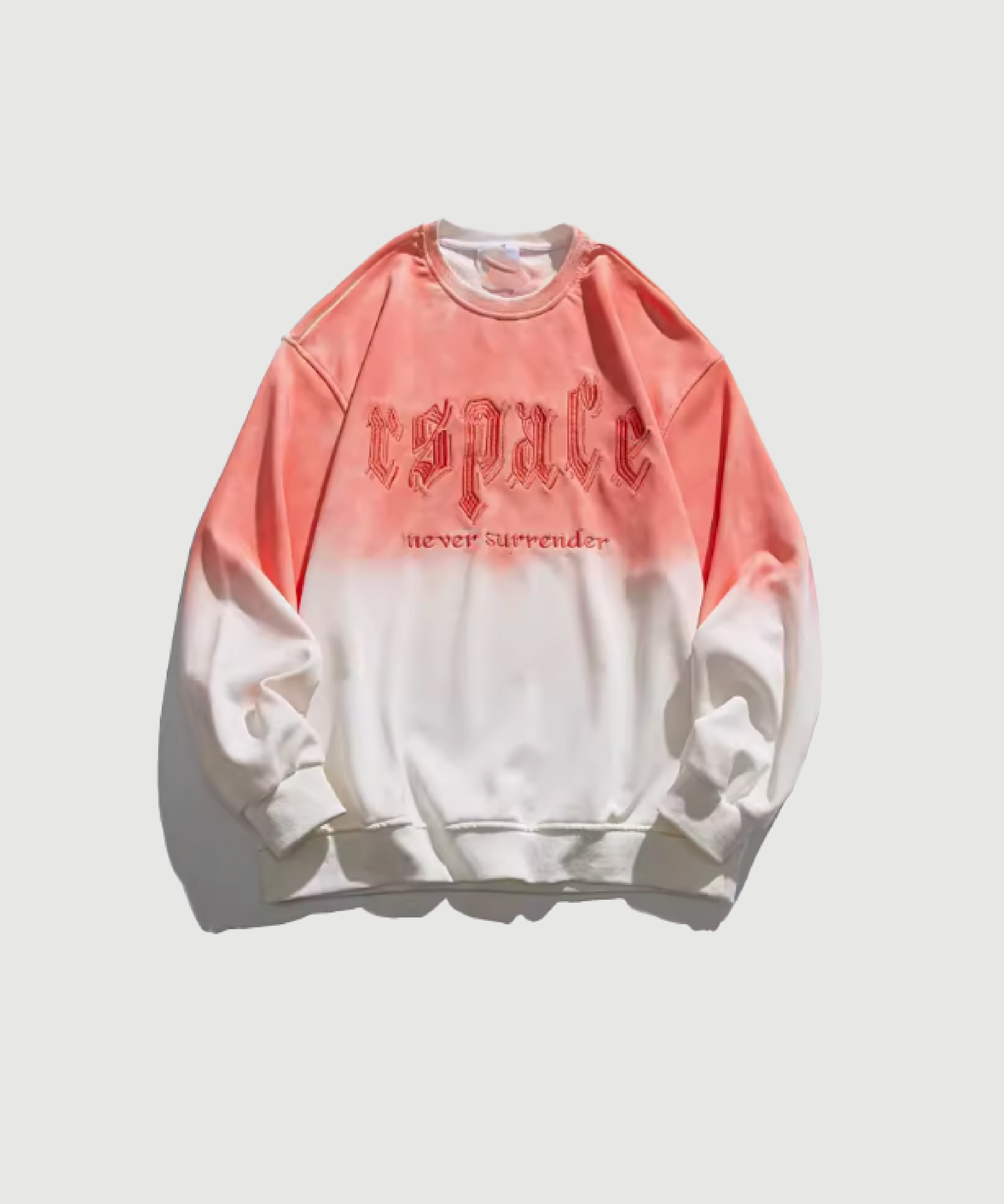 Gradient Letter Embroidered Crewneck Sweatshirt